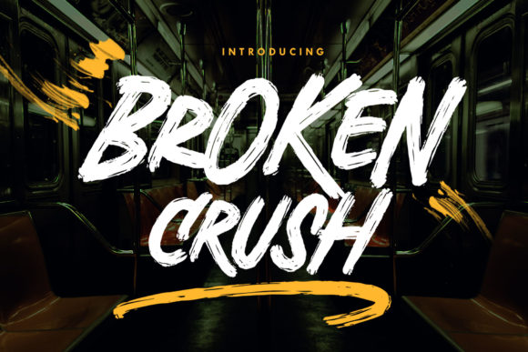 Broken Crush: A Rough Textured Display Font for Makers