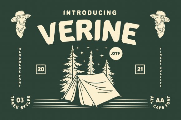 Verine: A Bold and Thick Vintage Display Font for Creative Projects
